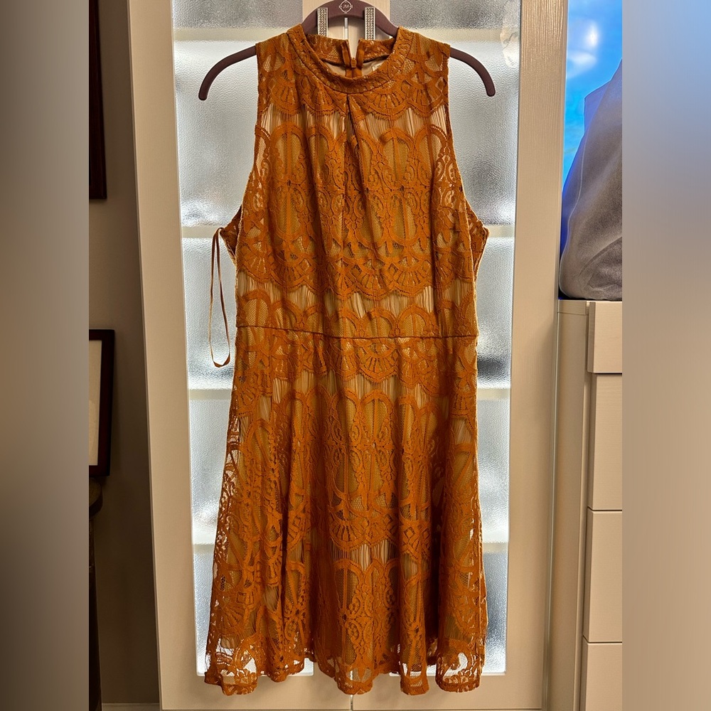 Orange/Rust Summer Lace Dress